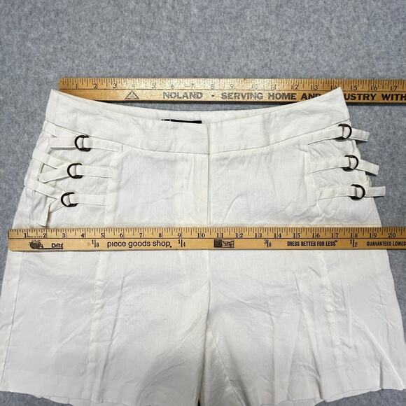 Boston Design Studio Linen Blend Shorts Womens 6 Ecru 28" W Semi Sheer 7" Inseam - Picture 12 of 16